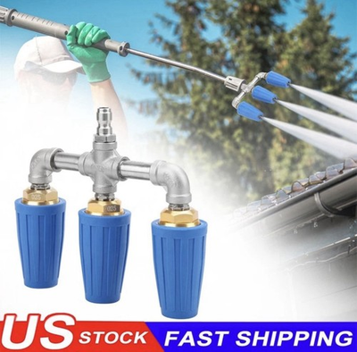 #ad Triple Turbo Nozzle High Pressure Washer Rotating Spray Tip 4000PSI 1 4#x27;#x27; Quick $39.99