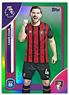 2025-26 Topps Premier League Lewis Cook 26/99 Green Foil Bournemouth England #44