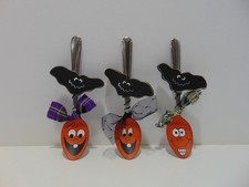 Halloween Pumpkin And Bat Hanging Decorative Spoons Hand Decorated