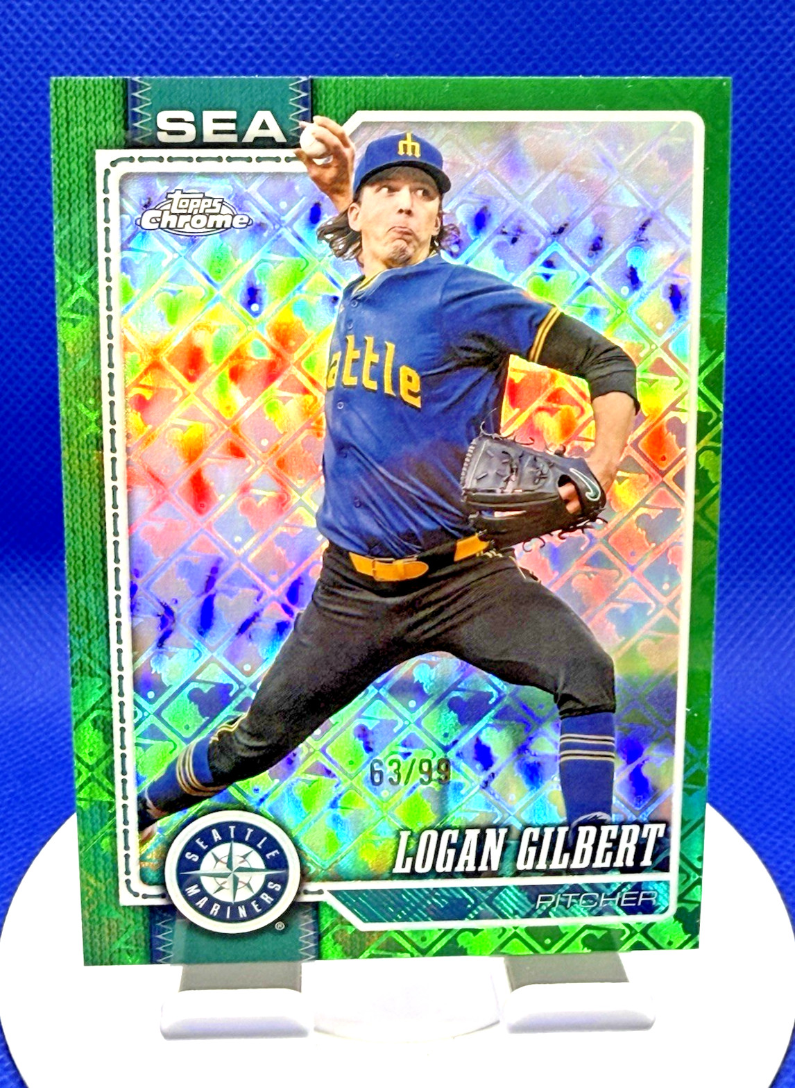 Logan Gilbert - 2026 Topps Chrome LOGOFRACTOR Green Parallel /99