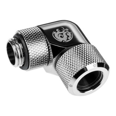 Bitspower Advanced Adapter 90 Grad G1/4 AG auf 12mm AD Hardtube - drehbar, silbe