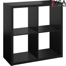 4-Cube Storage Organizer Unit Open Back Hallway Living Room Easy Assembly New