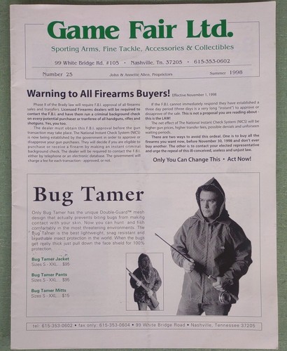 Game Fair Ltd 1998 Catalog Outdoor Hunting Fishing