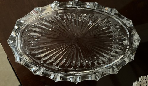 Fostoria Vintage Glass Frosted Coin Oval Bowl Liberty Bell 1887 9 x 5.5 In - Picture 6 of 10