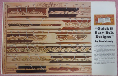 Vtg NOS Tandy Leather Doodle Page of the Month Pattern - Quick Easy Belt Designs