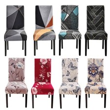 1/2/4/6pcs Print Dining Chair Covers Stretch Chair Protector Seat Slipcover Home