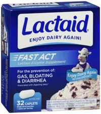 LACTAID FAST ACT LACTASE ENZYME SUPPLEMENT - 32 CAPLETS - 07/2025