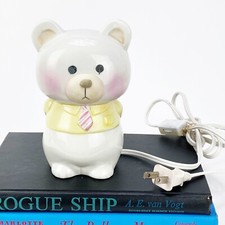 1984 Vintage Enesco Ceramic Teddy Bear Table Night Light Papa / Office / Father