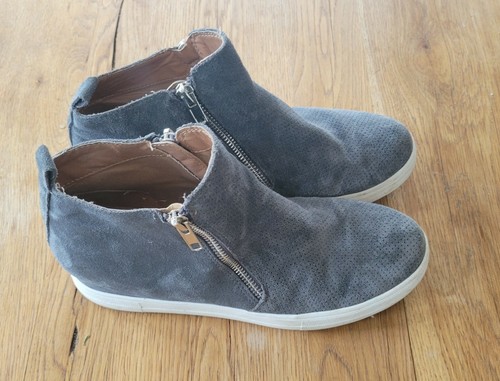 platform sneakers gray suede SZ. 8.5 