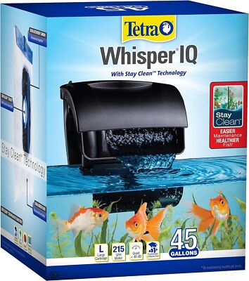 Tetra Whisper IQ Power Filter 215 GPH  with Stay Clean Technology- 45 Gallon New