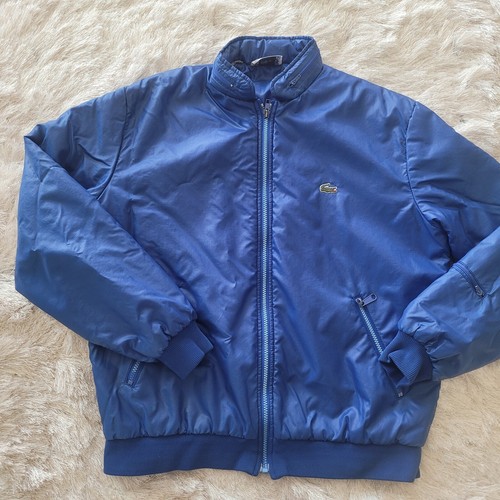 Vintage Izod x Lacoste Unisex Full Zip Nylon Windbreaker Hood Sz L Blue - Picture 4 of 12