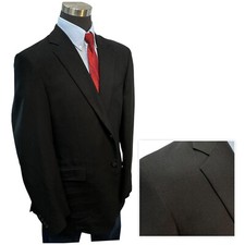 42L Stafford Black Solid Suit Jacket Sport Coat Blazer Micro Self-Stripe unworn
