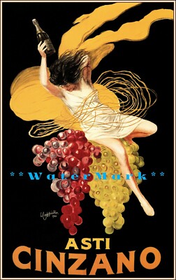 Asti Cinzano 1910 Muscat Grape Drink Vintage Poster Print Retro
