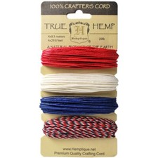 HEMPTIQUE Natural Hemp Cord Set - 20lb - Americana Classic - 4ct 29.8ft each