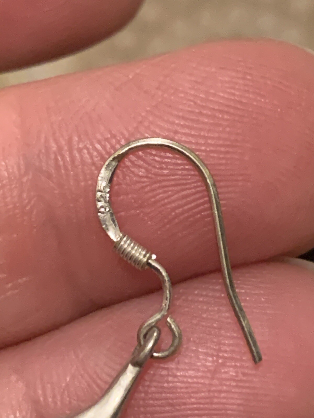 Silver 925 hook post small solid Tear Drop dangle… - image 2