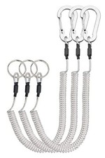3 Pack Retractable Coiled Lanyard with Carabiner for Outdoor Fishing Camping