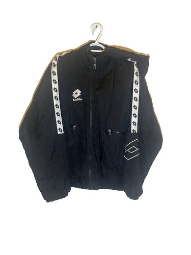 90s【Lotto】トラックジャケット BLACK S Vintage LOTTO Track Jacket Full Zip Size M/L 90s sport windbreaker