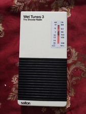 VTG Shower Radio WET TUNES 3 by SALTON - AM/FM - 1985 Retro 80s Tested - Works