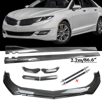 Carbon Fiber Front Bumper Lip Chin Spoiler For Lincoln MKZ Side Skirt Body Kits