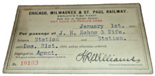 1900 Chicago Milwaukee & St. Paul Railway Annual Employee Pass No. 4214