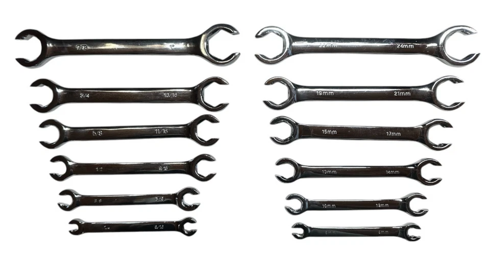 Cal-Hawk 12pc Flare Nut Wrench Set Standard and Metric Sizes in a Holding Pouch - Image 4 of 4