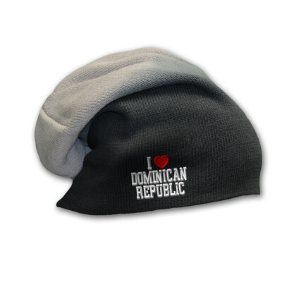 Slouchy Beanie for Men I Love Dominican Republic Winter Hats Women Skull Cap