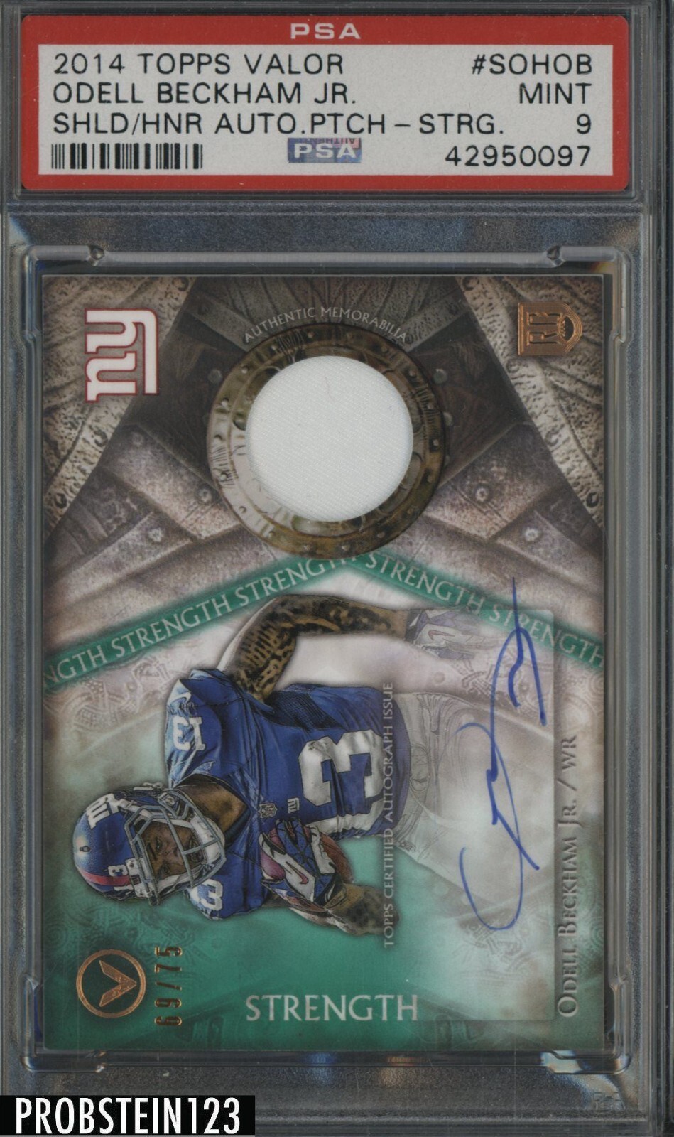 Odell Beckham Jr. Topps Valor Shield of Honor Autograph Patch #SOHOB Strength