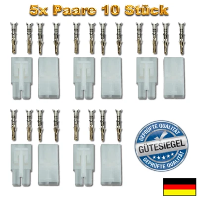 10 Stück 5 Paar Tamiya Stecker Buchse Lose Crimp Set Kupplung Lipo Verschluss RC