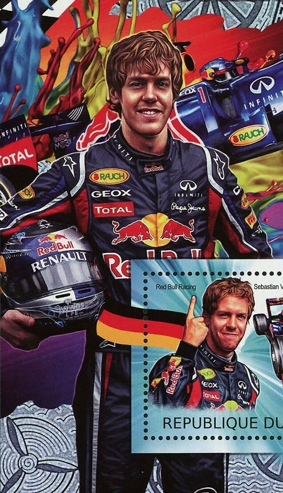 Sello Fórmula 1 F1 Sebastian Vettel Transporte Carreras Deporte S/S MNH #2470 Foto 3 de 4