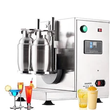Electric Milk Tea Shaker Double Cup Milk Tea Shaking Machine 400r/min Stainless 