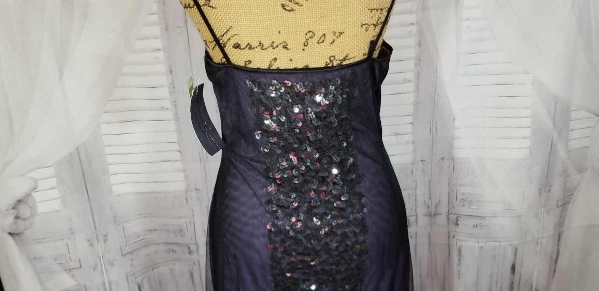Robe Du Soir Adrianna Papell - Taille 8/Medium - Paillettes Violet Et Noir - Neuf Avec étiquettes