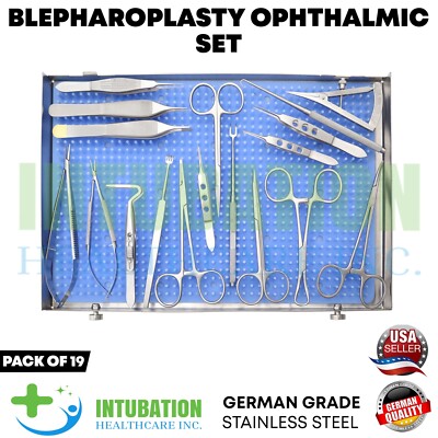 Reusable Blepharoplasty Ophthalmic Kit 19 PCS Micro Eye Surgery Ophthalmic Kits