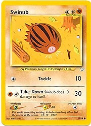 Pokemon Neo Revelation  57/64 Swinub UNLIMITED EDITION Card