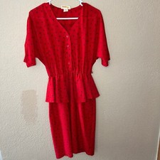 EUC: Vintage Red & Black Karat Club Dress - Size: 7-8