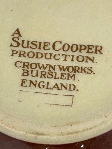 Juego de taza, platillo, crema, azúcar Susie Cooper con forma de cernícalo patrón de luna creciente - Imagen 12 de 13