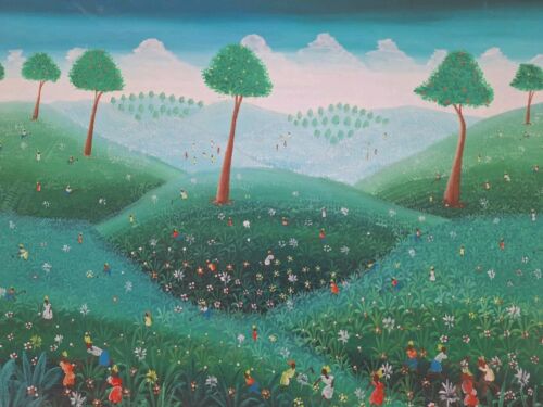 Peinture huile Sur Toile Paysage Nature Arbres Tableau Signé - Photo 5 sur 20