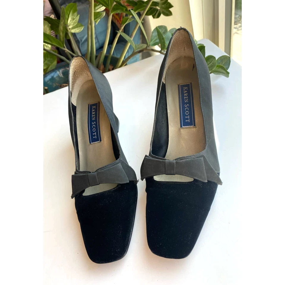 Женские бархатные двухцветные ленточные туфли-лодочки Karen Scott Twilight 2 размер 8,5 - Изображение 2 из 4