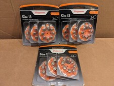 3 x 24 PACK Walgreens Hearing Aid Batteries - Size 13 - (72 Batteries)