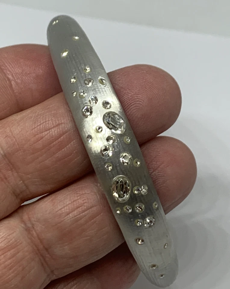 Brazalete Brazalete Alexis Bittar Grueso Lucita Múltiples Formas Cristales Transparentes Firmado Foto 3 de 4