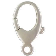 Sterling Silver Lobster Clasp, Large Balloon Clasp, Oval Cast Catch, 17mm Large