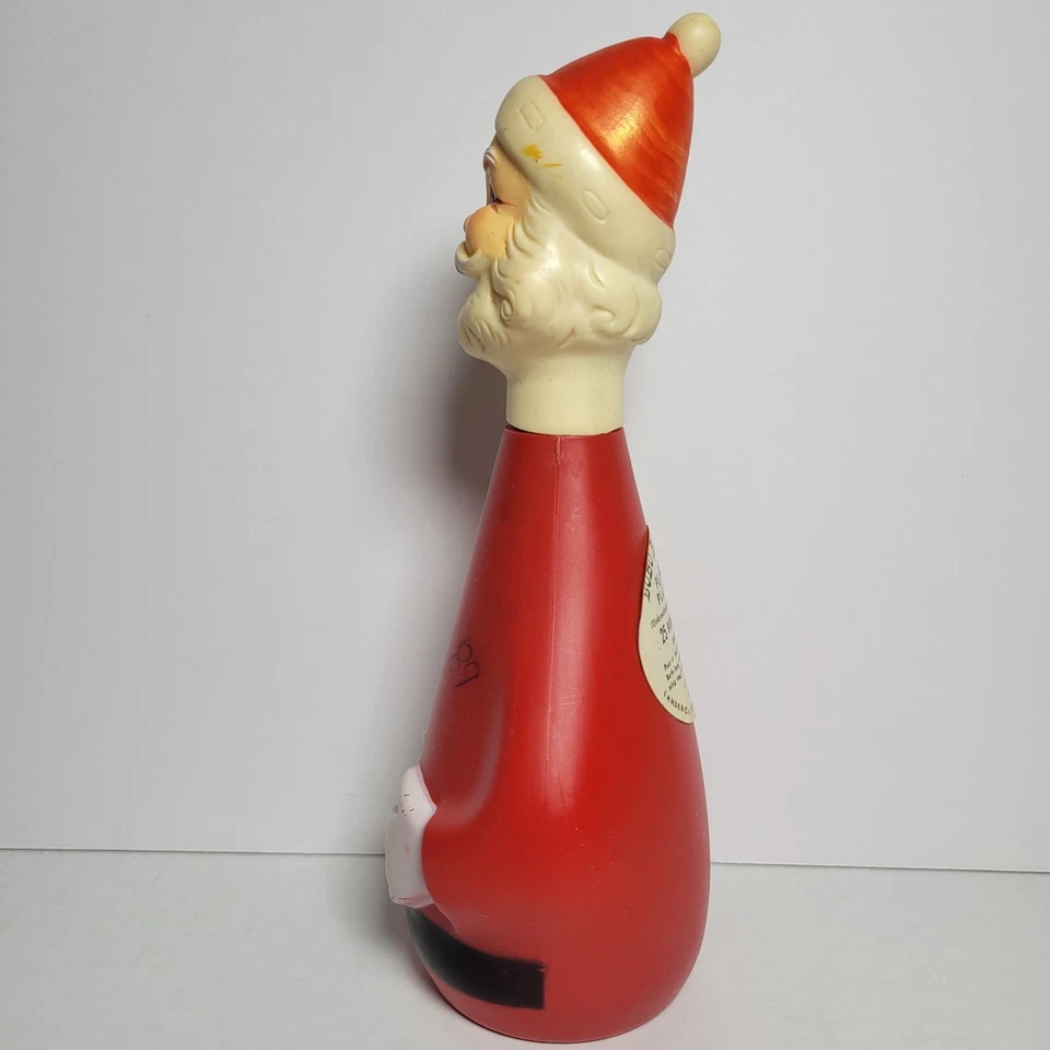 Vtg Santa Claus Bobo Bubbles Lander Bubble Bath Plastic Bottle EMPTY Rubber Head - Image 3 of 4