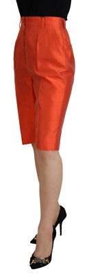 パンツ 00s dolce&gabbana orange cropped pants DOLCE & GABBANA Pants Orange Silk High Waist Cropped Trouser IT40