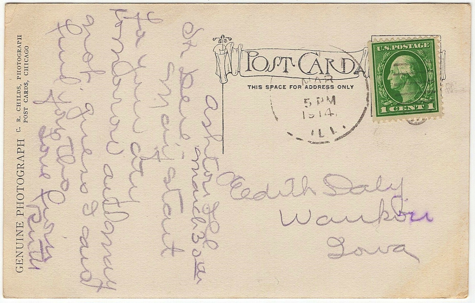 1914 Ashton IL Illinois RPPC Public School C.R. Childs Real Photo RARE