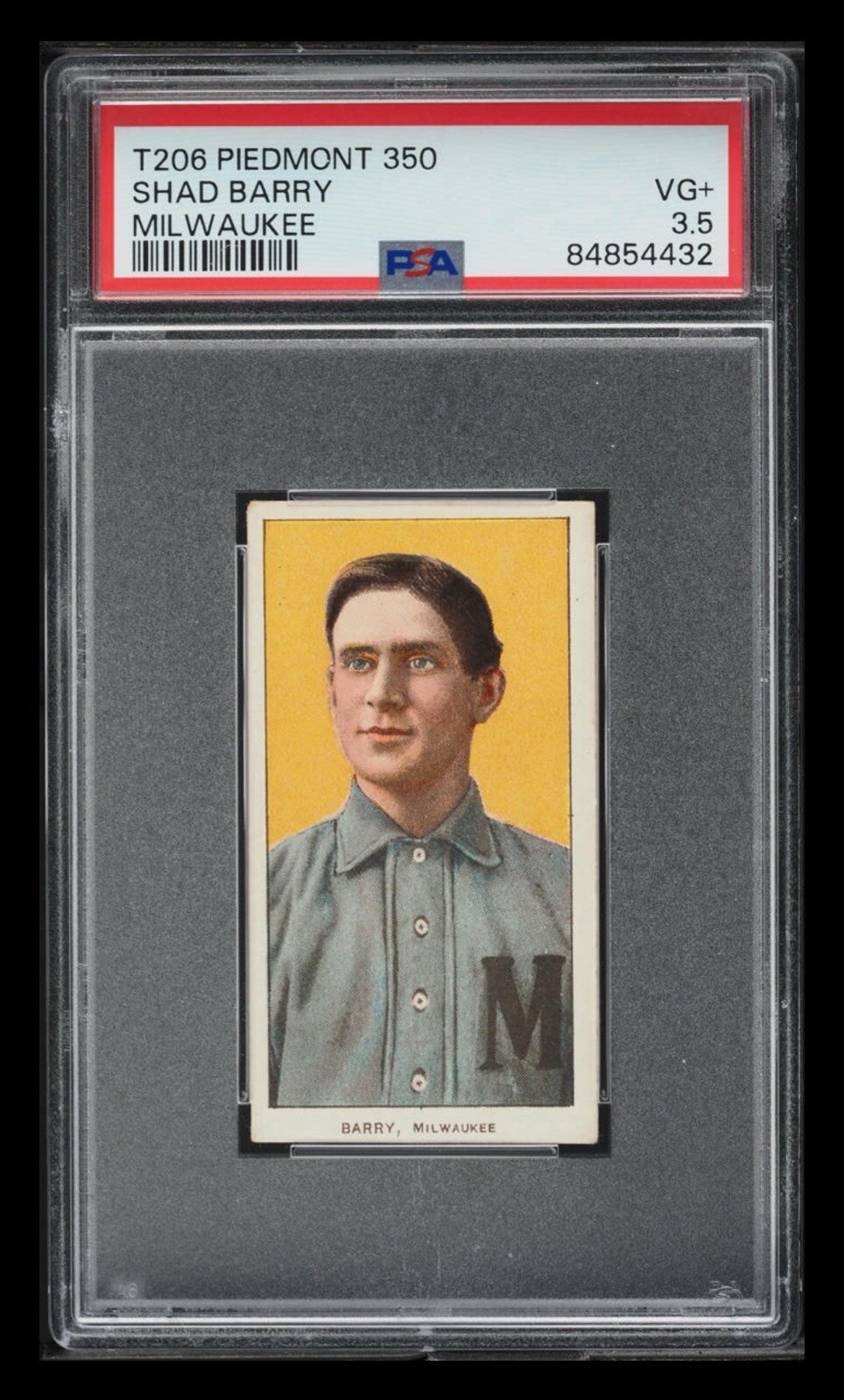 1909-11 T206 Shad Barry PSA 3.5 Piedmont 350