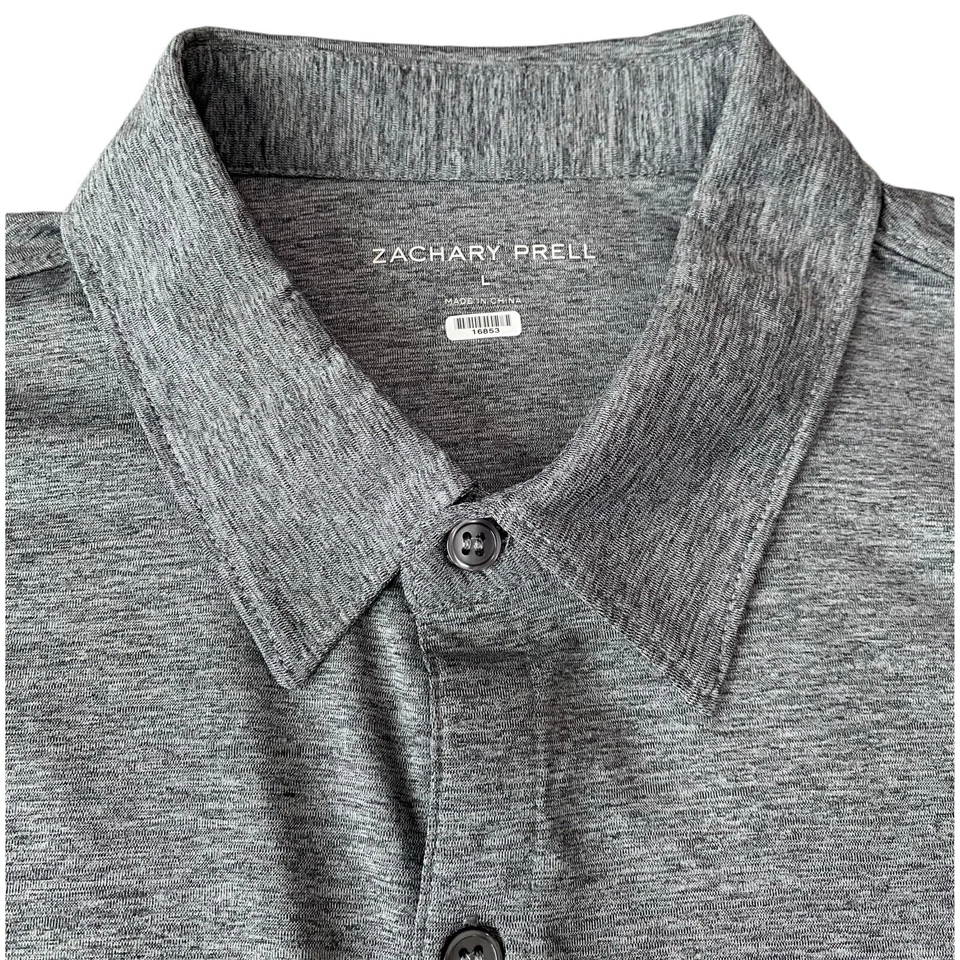 Camisa polo ligera tejida elástica con botones talla grande Zachary Prell para hombre Bill talla grande Foto 4 de 4