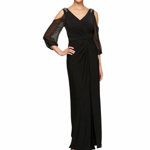 alex evenings cold shoulder gown