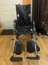 Medline Reclining Wheelchair Anti-tip 18" Seat - Black/Silver M-MDS808450 
