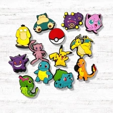 13pc Pokemon Shoe Charms For Crocs Anime Charms Boy Charms Pikachu Charms