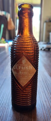 7 oz Soda Pop Bottle Orange Crush Ribbed Pottstown, PA