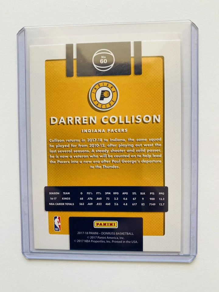 Donruss Darren Collison 2017-18/15 púrpura Foto 2 de 4